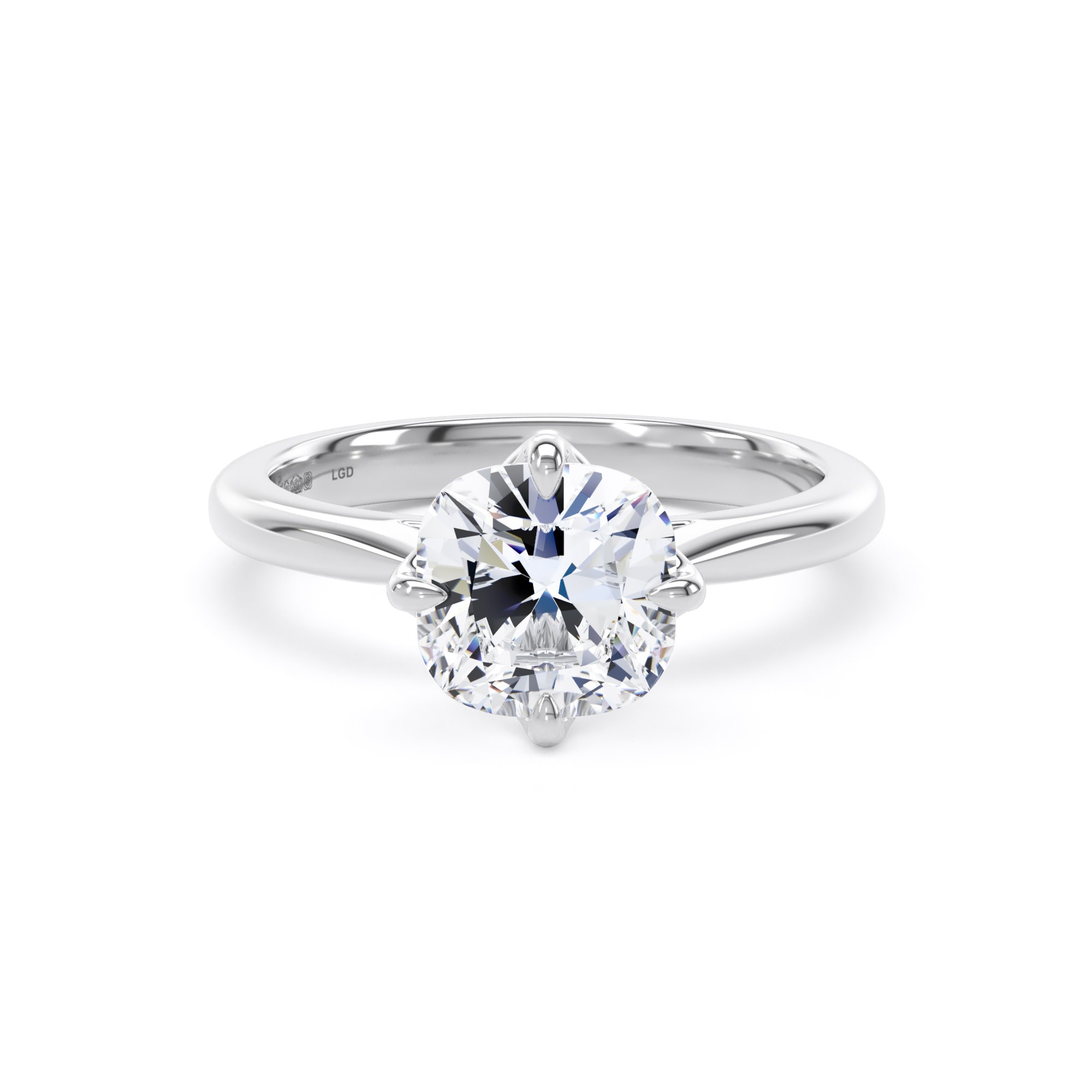 Platinum Compass Set 2.00cttw Cushion Cut Lab Grown Diamond Solitaire Engagement Ring