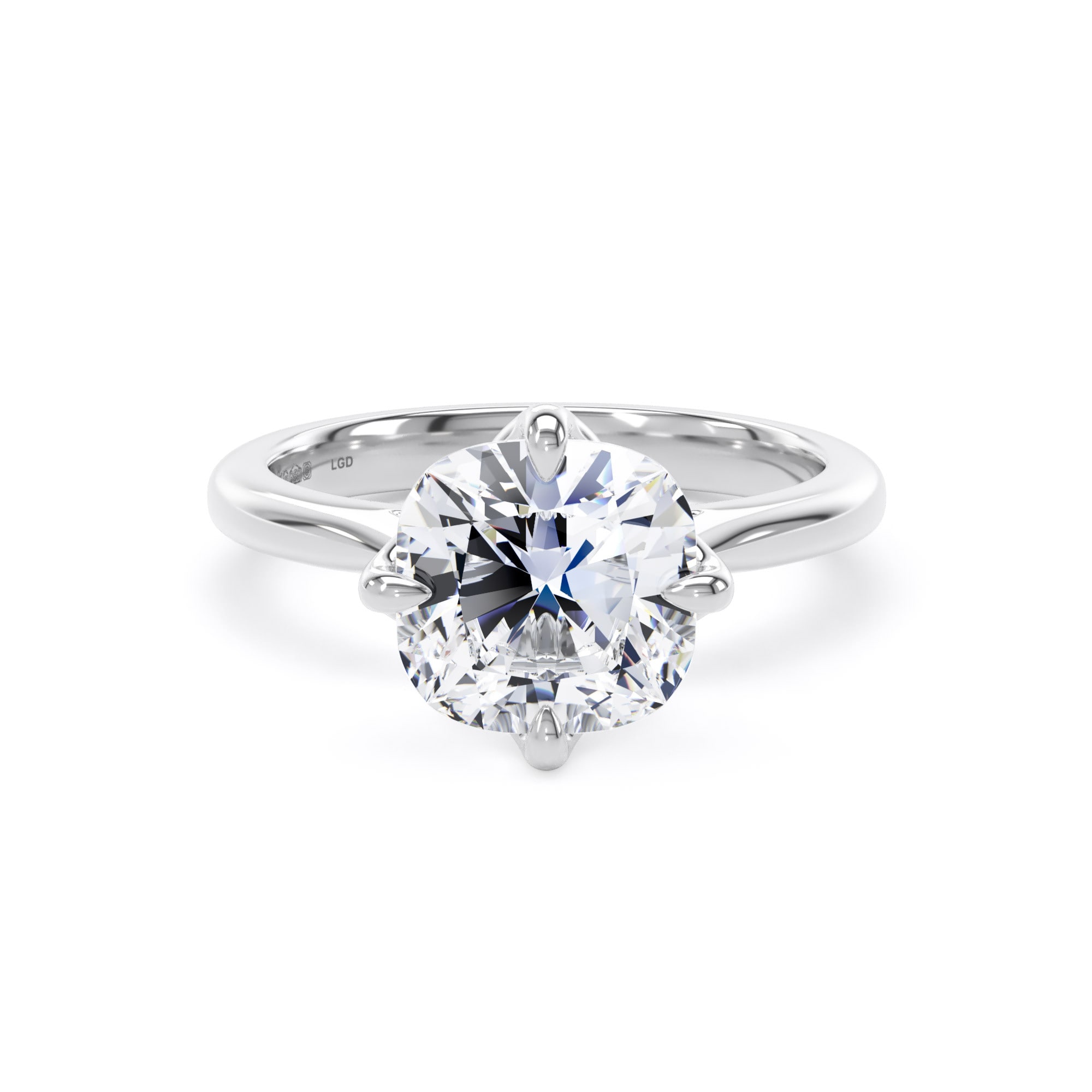 Platinum Compass Set 3.00cttw Cushion Cut Lab Grown Diamond Solitaire Engagement Ring