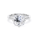 Goldsmiths Platinum Compass Set 4.00cttw Cushion Cut Lab Grown Diamond Solitaire Engagement Ring - Ring Size I.5