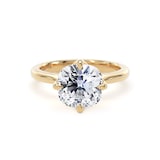 Goldsmiths 18ct Yellow Gold Compass Set 3.00cttw Cushion Cut Lab Grown Diamond Solitaire Engagement Ring - Ring Size G.5