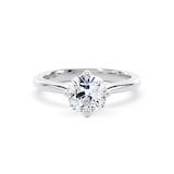 Goldsmiths 18ct White Gold Compass Set 1.50cttw Cushion Cut Lab Grown Diamond Solitaire Engagement Ring - Ring Size F.5