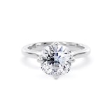 Goldsmiths 18ct White Gold Compass Set 3.00cttw Cushion Cut Lab Grown Diamond Solitaire Engagement Ring - Ring Size H.5