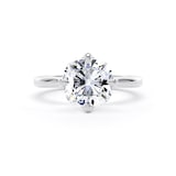 Goldsmiths 18ct White Gold Compass Set 3.00cttw Cushion Cut Lab Grown Diamond Solitaire Engagement Ring - Ring Size H.5