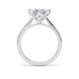 Goldsmiths 18ct White Gold Compass Set 3.00cttw Cushion Cut Lab Grown Diamond Solitaire Engagement Ring - Ring Size H.5