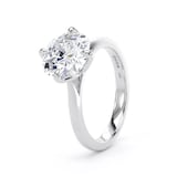 Goldsmiths 18ct White Gold Compass Set 3.00cttw Cushion Cut Lab Grown Diamond Solitaire Engagement Ring - Ring Size H.5