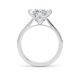 Goldsmiths 18ct White Gold Compass Set 4.00cttw Cushion Cut Lab Grown Diamond Solitaire Engagement Ring - Ring Size Y