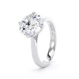 Goldsmiths 18ct White Gold Compass Set 4.00cttw Cushion Cut Lab Grown Diamond Solitaire Engagement Ring - Ring Size Y