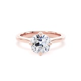 Goldsmiths 18ct Rose Gold Compass Set 2.00cttw Cushion Cut Lab Grown Diamond Solitaire Engagement Ring - Ring Size F