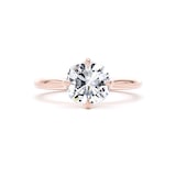Goldsmiths 18ct Rose Gold Compass Set 2.00cttw Cushion Cut Lab Grown Diamond Solitaire Engagement Ring - Ring Size F