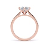 Goldsmiths 18ct Rose Gold Compass Set 2.00cttw Cushion Cut Lab Grown Diamond Solitaire Engagement Ring - Ring Size F