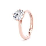 Goldsmiths 18ct Rose Gold Compass Set 2.00cttw Cushion Cut Lab Grown Diamond Solitaire Engagement Ring - Ring Size F