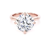 Goldsmiths 18ct Rose Gold Compass Set 5.00cttw Cushion Cut Lab Grown Diamond Solitaire Engagement Ring - Ring Size I.5