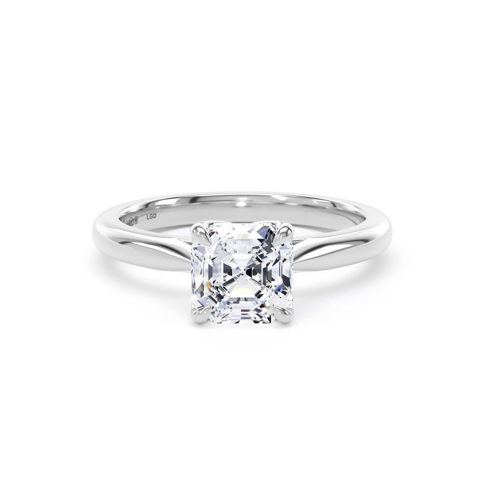 Platinum 1.50cttw Asscher Cut Lab Grown Diamond Solitaire Engagement Ring