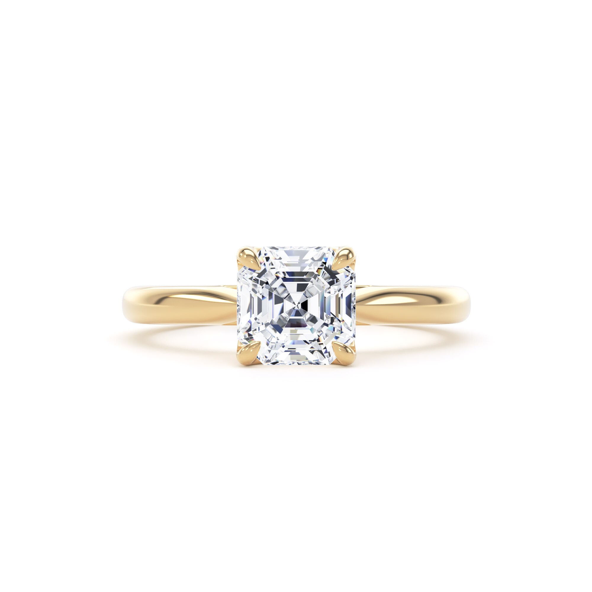Goldsmiths 18ct Yellow Gold 1.50cttw Asscher Cut Lab Grown Diamond Solitaire Engagement Ring - Ring Size R Goldsmiths 18ct Yellow Gold 1.50cttw Asscher Cut Lab Grown Diamond Solitaire Engagement Ring - Ring Size R