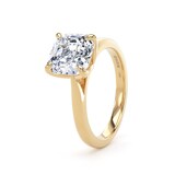 Goldsmiths 18ct Yellow Gold 3.00cttw Asscher Cut Lab Grown Diamond Solitaire Engagement Ring - Ring Size F.5