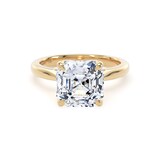 Goldsmiths 18ct Yellow Gold 4.00cttw Asscher Cut Lab Grown Diamond Solitaire Engagement Ring - Ring Size R.5