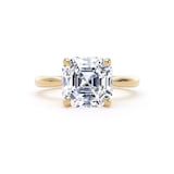Goldsmiths 18ct Yellow Gold 4.00cttw Asscher Cut Lab Grown Diamond Solitaire Engagement Ring - Ring Size R.5