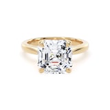 Goldsmiths 18ct Yellow Gold 5.00cttw Asscher Cut Lab Grown Diamond Solitaire Engagement Ring - Ring Size U