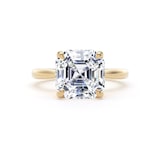 Goldsmiths 18ct Yellow Gold 5.00cttw Asscher Cut Lab Grown Diamond Solitaire Engagement Ring - Ring Size U