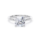 Goldsmiths 18ct White Gold 3.00cttw Asscher Cut Lab Grown Diamond Solitaire Engagement Ring - Ring Size W