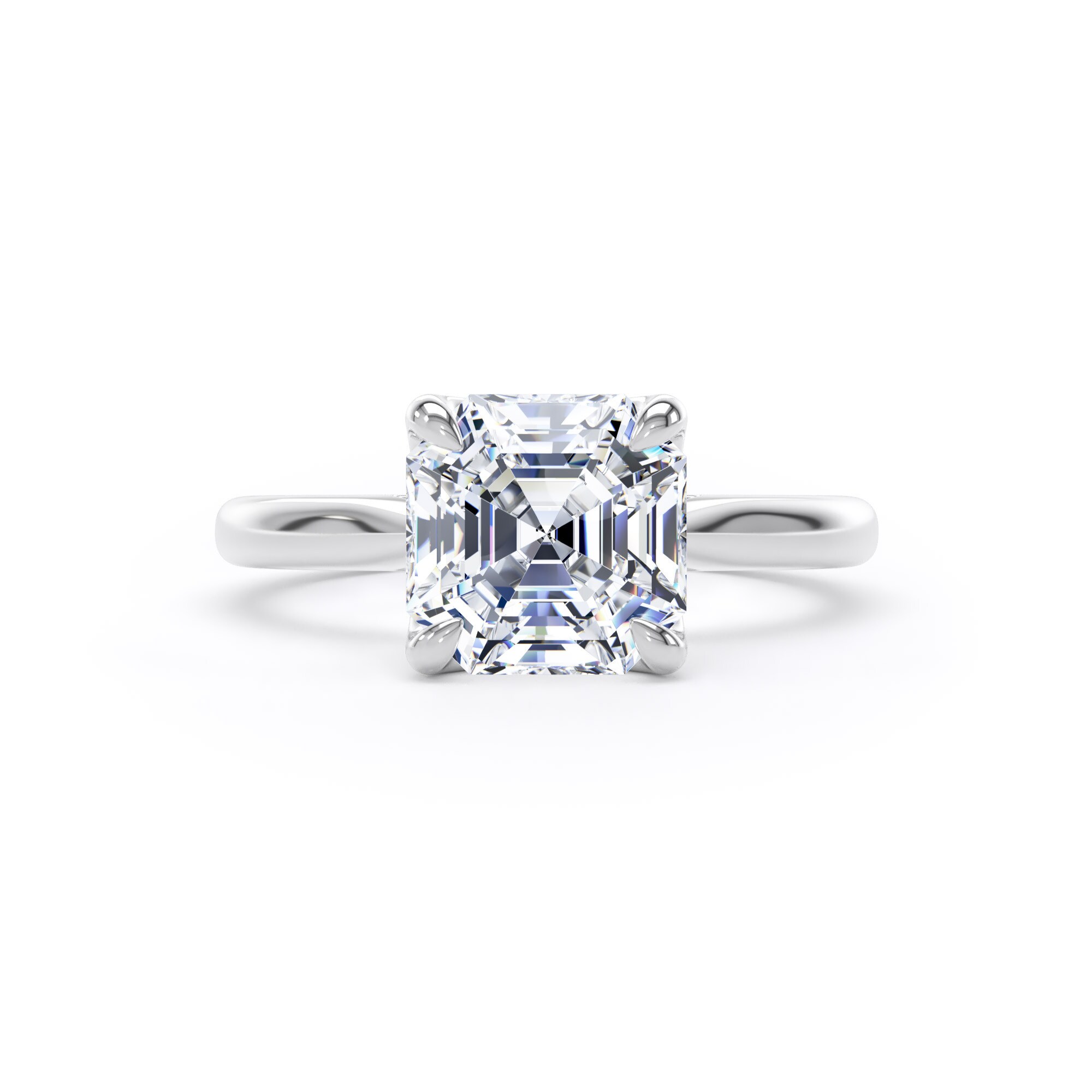 Goldsmiths 18ct White Gold 3.00cttw Asscher Cut Lab Grown Diamond Solitaire Engagement Ring - Ring Size W.5 Goldsmiths 18ct White Gold 3.00cttw Asscher Cut Lab Grown Diamond Solitaire Engagement Ring - Ring Size W.5