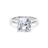 Goldsmiths 18ct White Gold 4.00cttw Asscher Cut Lab Grown Diamond Solitaire Engagement Ring - Ring Size L.5