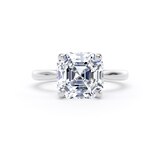 Goldsmiths 18ct White Gold 4.00cttw Asscher Cut Lab Grown Diamond Solitaire Engagement Ring - Ring Size L.5