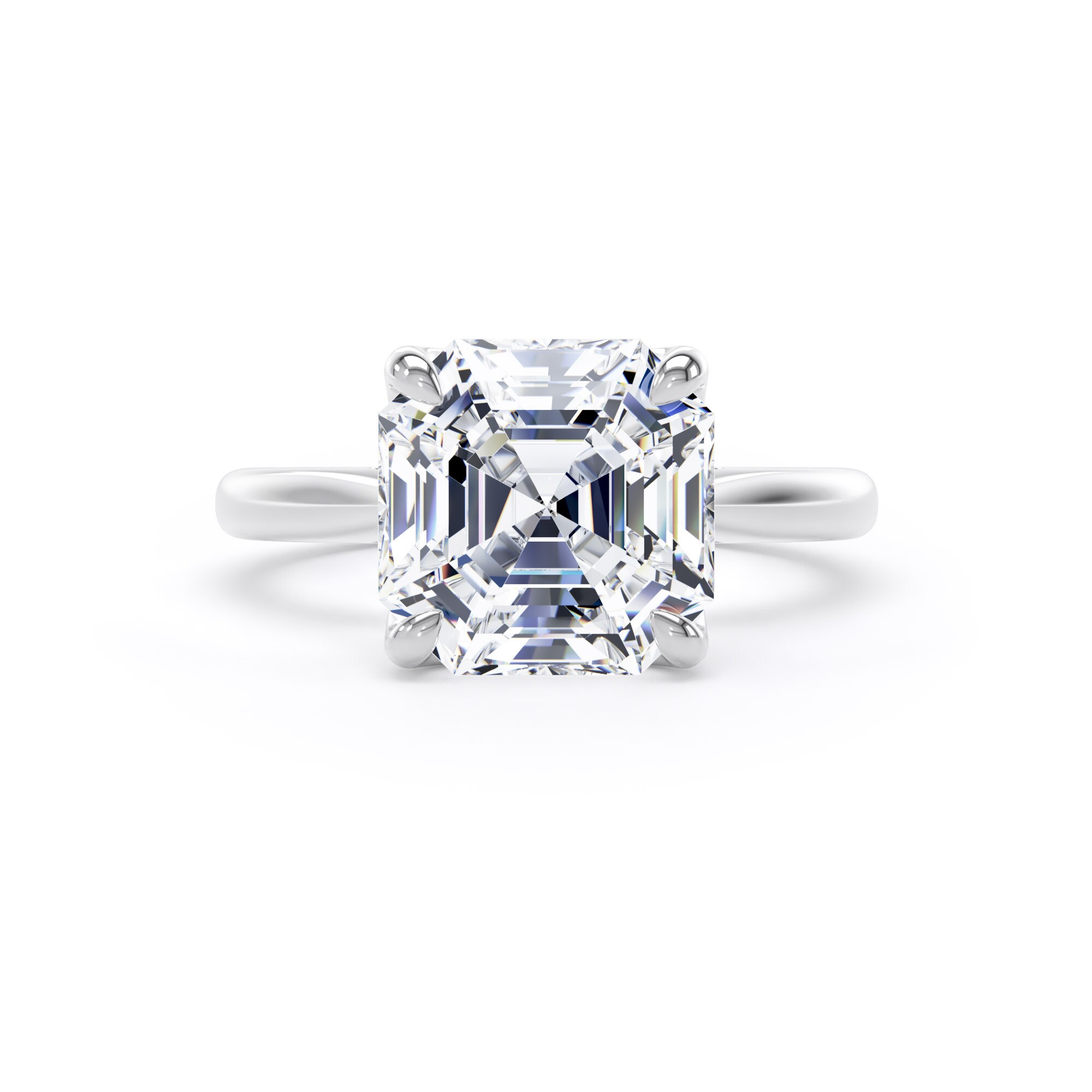 Goldsmiths 18ct White Gold 5.00cttw Asscher Cut Lab Grown Diamond Solitaire Engagement Ring - Ring Size R Goldsmiths 18ct White Gold 5.00cttw Asscher Cut Lab Grown Diamond Solitaire Engagement Ring - Ring Size R