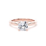 Goldsmiths 18ct Rose Gold 1.50cttw Asscher Cut Lab Grown Diamond Solitaire Engagement Ring - Ring Size N.5