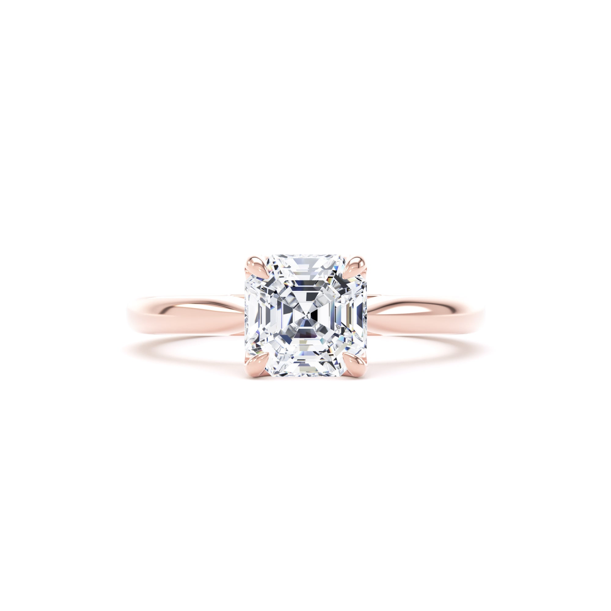 Goldsmiths 18ct Rose Gold 1.50cttw Asscher Cut Lab Grown Diamond Solitaire Engagement Ring - Ring Size T Goldsmiths 18ct Rose Gold 1.50cttw Asscher Cut Lab Grown Diamond Solitaire Engagement Ring - Ring Size T