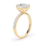 Goldsmiths 18ct Yellow Gold 2.70cttw Round Lab Grown Diamond Set Shoulder Solitaire Engagement Ring - Ring Size W