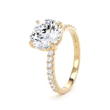 Goldsmiths 18ct Yellow Gold 2.70cttw Round Lab Grown Diamond Set Shoulder Solitaire Engagement Ring - Ring Size W
