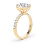 Goldsmiths 18ct Yellow Gold 3.25cttw Round Lab Grown Diamond Set Shoulder Solitaire Engagement Ring - Ring Size G.5
