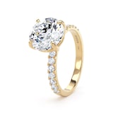 Goldsmiths 18ct Yellow Gold 3.25cttw Round Lab Grown Diamond Set Shoulder Solitaire Engagement Ring - Ring Size G.5