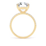 Goldsmiths 18ct Yellow Gold 4.25cttw Round Lab Grown Diamond Set Shoulder Solitaire Engagement Ring - Ring Size W.5