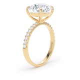 Goldsmiths 18ct Yellow Gold 4.25cttw Round Lab Grown Diamond Set Shoulder Solitaire Engagement Ring - Ring Size W.5