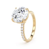 Goldsmiths 18ct Yellow Gold 4.25cttw Round Lab Grown Diamond Set Shoulder Solitaire Engagement Ring - Ring Size W.5