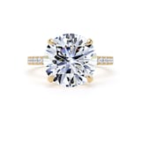 Goldsmiths 18ct Yellow Gold 5.25cttw Round Lab Grown Diamond Set Shoulder Solitaire Engagement Ring - Ring Size X