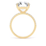 Goldsmiths 18ct Yellow Gold 5.25cttw Round Lab Grown Diamond Set Shoulder Solitaire Engagement Ring - Ring Size X