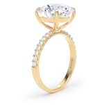 Goldsmiths 18ct Yellow Gold 5.25cttw Round Lab Grown Diamond Set Shoulder Solitaire Engagement Ring - Ring Size X