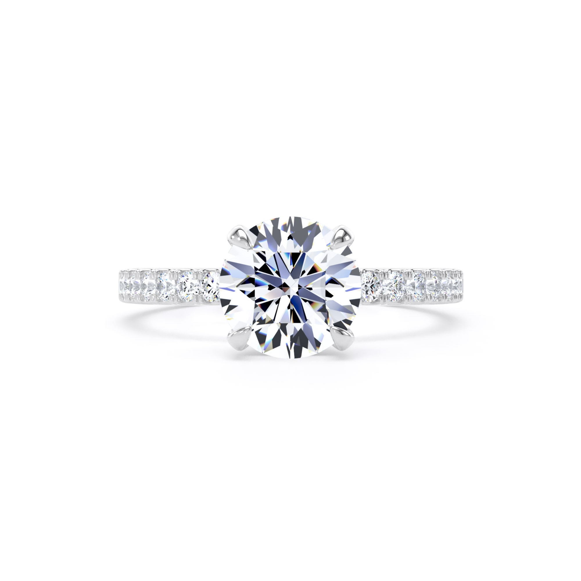 Goldsmiths 18ct White Gold Round 1.70cttw Lab Grown Diamond Set Shoulder Solitaire Engagement Ring - Ring Size Y Goldsmiths 18ct White Gold Round 1.70cttw Lab Grown Diamond Set Shoulder Solitaire Engagement Ring - Ring Size Y