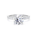 Goldsmiths 18ct White Gold 2.20cttw Round Lab Grown Diamond Set Shoulder Solitaire Engagement Ring - Ring Size S