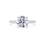 Goldsmiths 18ct White Gold 2.20cttw Round Lab Grown Diamond Set Shoulder Solitaire Engagement Ring - Ring Size S