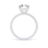 Goldsmiths 18ct White Gold 2.20cttw Round Lab Grown Diamond Set Shoulder Solitaire Engagement Ring - Ring Size S