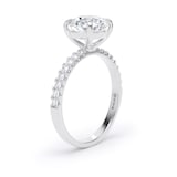 Goldsmiths 18ct White Gold 2.20cttw Round Lab Grown Diamond Set Shoulder Solitaire Engagement Ring - Ring Size S