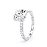 Goldsmiths 18ct White Gold 2.20cttw Round Lab Grown Diamond Set Shoulder Solitaire Engagement Ring - Ring Size S