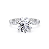 Goldsmiths 18ct White Gold 3.25cttw Round Lab Grown Diamond Set Shoulder Solitaire Engagement Ring - Ring Size F