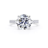 Goldsmiths 18ct White Gold 3.25cttw Round Lab Grown Diamond Set Shoulder Solitaire Engagement Ring - Ring Size F