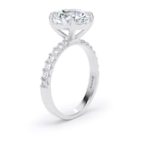 Goldsmiths 18ct White Gold 3.25cttw Round Lab Grown Diamond Set Shoulder Solitaire Engagement Ring - Ring Size F