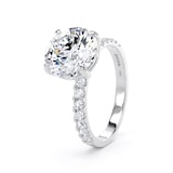 Goldsmiths 18ct White Gold 3.25cttw Round Lab Grown Diamond Set Shoulder Solitaire Engagement Ring - Ring Size F